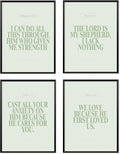 Locomiss Sage Green Christian Wall Art Decor, Modern Bible Verse Prints by Unknown