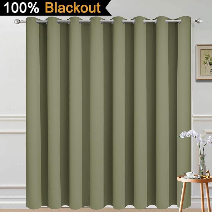 Yakamok 100% Blackout Thermal Insulated Sliding Door Curtains, Noise Reducing - Image 2