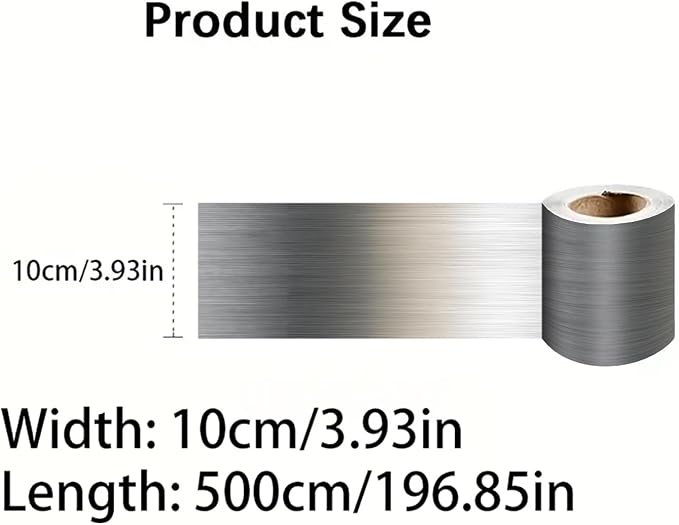 Metallic Stripe Wallpaper Border 196x4 Inch Peel and Stick Wall Border Silver - Image 8