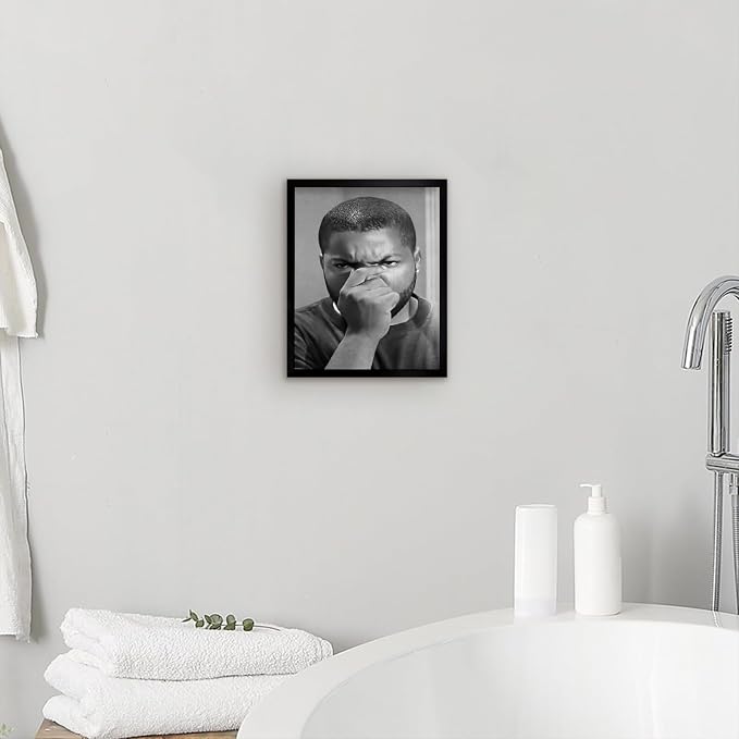 Black and White Bathroom Wall Art, Funny Bathroom Decor Humor Amusing Restroom - Image 2