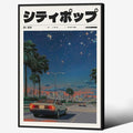 Vintage Japanese Black Framed Wall Art 90s Vaporwave Aesthetic Print Asian by Heltrappe