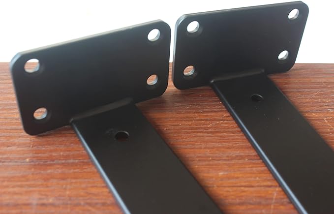 8 Pack - 6 inch Black Hidden L Shelf Bracket Iron Floating Shelf Brackets - Image 6