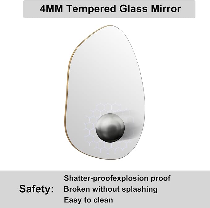 Irregular Wall Mirror Asymmetrical Mirror, Decorative Modern Mirror, Tempered - Image 6