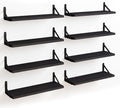 Fixwal Floating Shelves, Width 4.7in Rustic Wood Wall Shelves Set of 8 by Fixwal