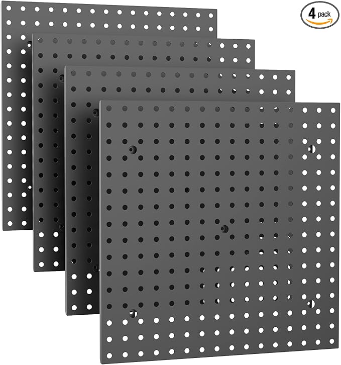 WALMANN 4 PCS 16" x 16" Metal Pegboard Panels by WALMANN