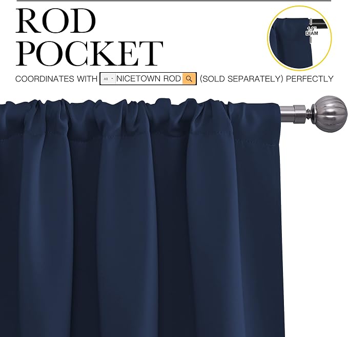 NICETOWN Bedroom Curtains Blackout Draperies, Home Decorations Thermal - Image 3