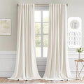 MIULEE Ivory Back Tab Blackout Curtain 96 Inch Long 2 Panels Set by MIULEE