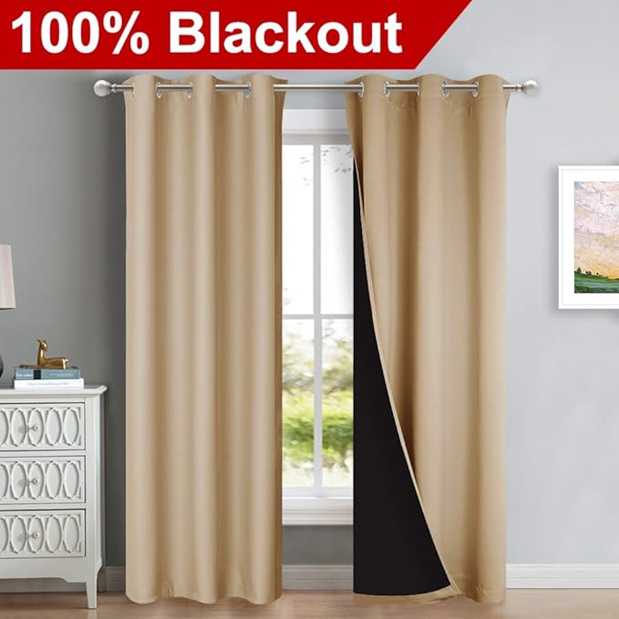 NICETOWN Blackout Curtains 80 inches Long, Full Light Blocking Drapes - Image 2