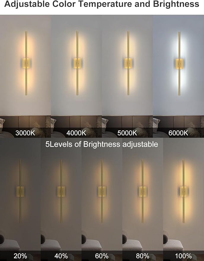 Battery Operated Wall Sconces Set of 2: 10000mAh Rechargeable Wall Lights - Image 6