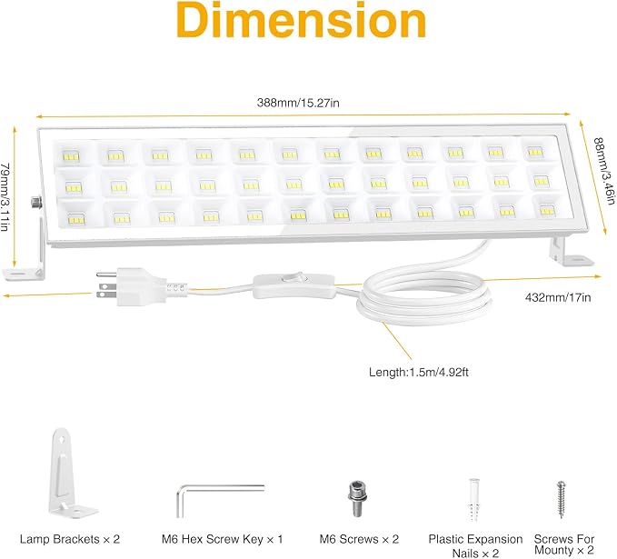 Onforu 100W 4Pack LED Shop Lights, 14000lm Shop Lighting - Image 3