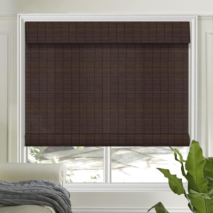Letau No Drill No Tools Cordless Wood Window Shades Blinds, Bamboo Light by LETAU