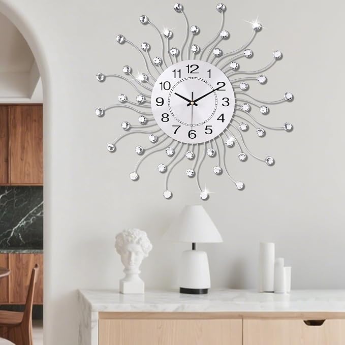 Large Wall Clock for Living Room Decor, Quiet Metal Quartz Clocks Modern Dial - Image 6