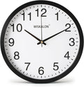 WISKALON 10 inch Silent Non-Ticking Elegant Black Frame Wall Clock, Classic by WISKALON