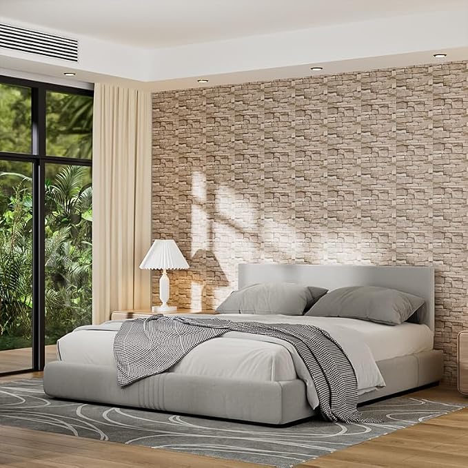 40 PCS 3D Wall Panels Peel and Stick Faux Foam 15"*13.7" White Brick Wallpaper - Image 3