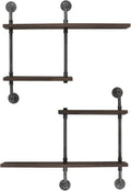 Industrial Pipe Shelving Wall Mounted, Rustic Floating Shelves Wall Shelf Unit by THRONKENGER