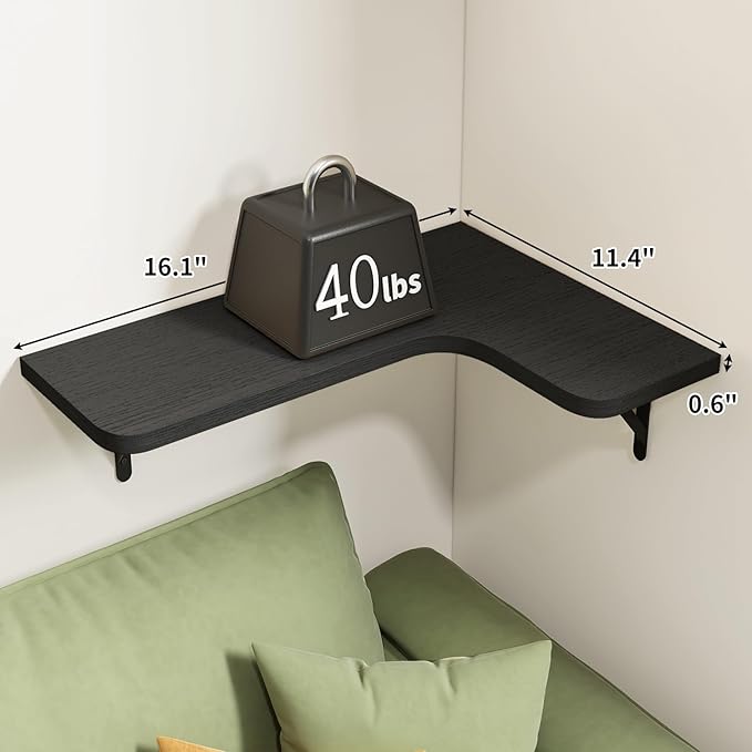 Fixwal Corner Shelves Wall Mounted Set of 5, Floating Shelves - Image 3