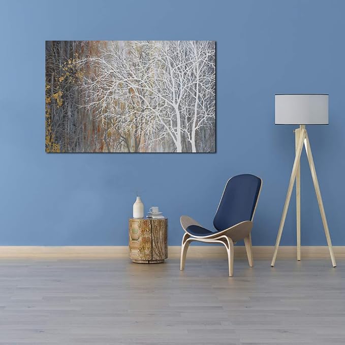 Yihui Arts White Birch Trees Painting 3D Canvas Art On Canvas Abstract Artwork - Image 5