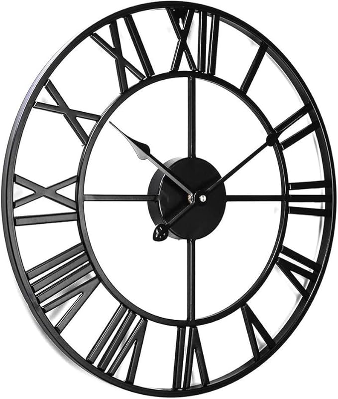 Antique Tower 24 inch Large Roman Numeral Wall Clock, Indoor Outdoor Patio - Image 2