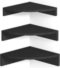 Alsonerbay Black Corner Shelf Wall Mount, Rustic Wood Shelves by Alsonerbay