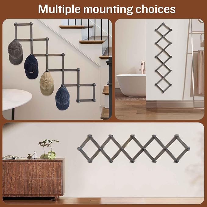 SCUNDA Rustic Wall Mounted Hat Rack - Image 3