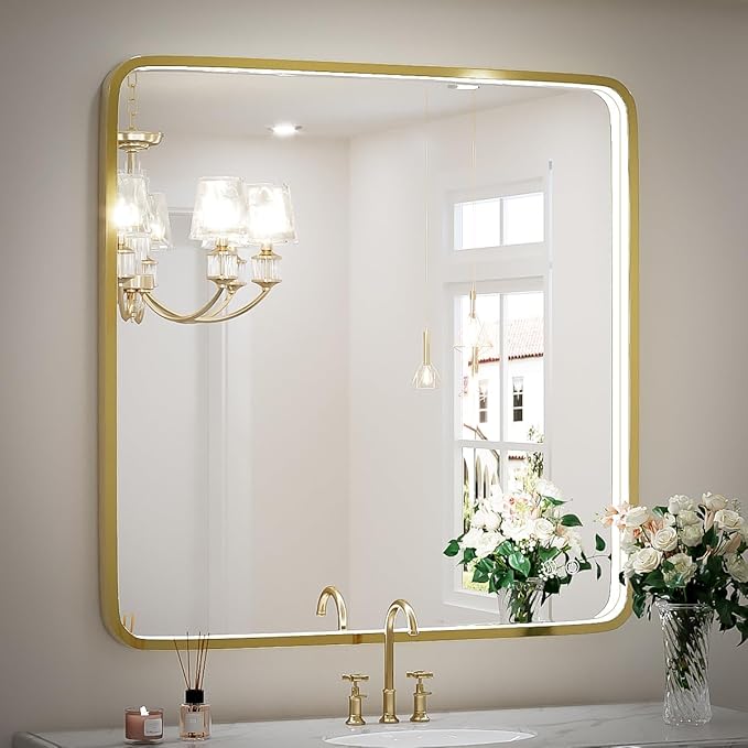 36X36 Inch LED Bathroom Mirrors, Bathroom Vanity Mirror by FTOTI