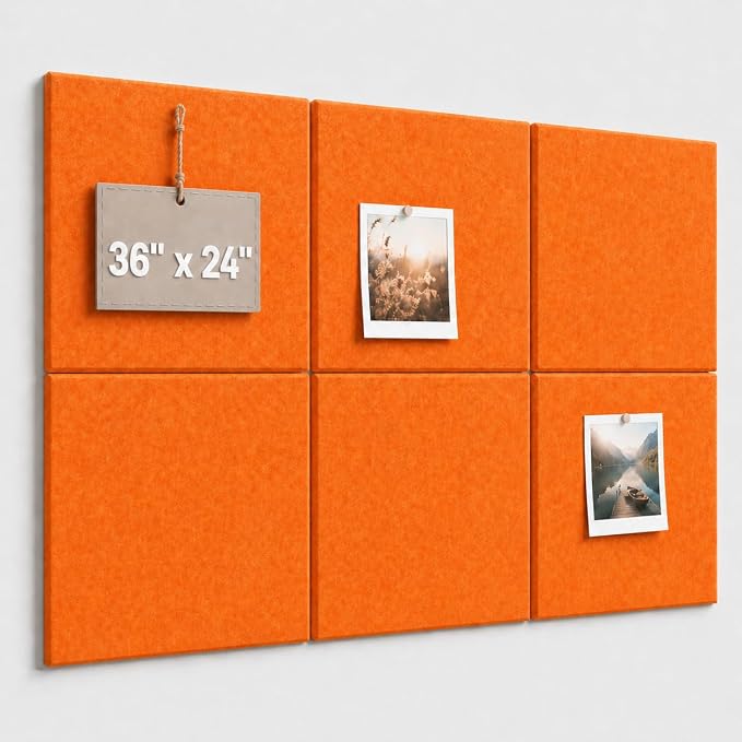 Large Cork Boards for Walls – 36" x 24" Self Adhesive Felt Wall Tiles by CreateYourIdealSpace