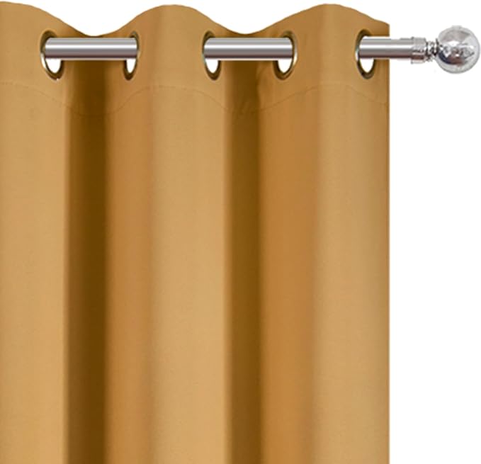 LEMOMO Blackout Curtains 42 x 63 inch/Mustard YellowCurtains Set of 2 - Image 6