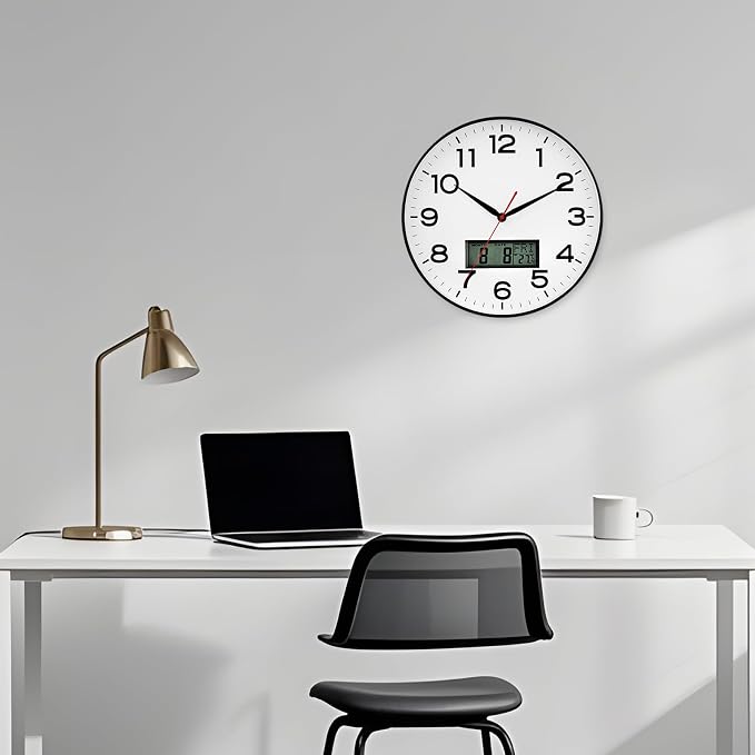 AKCISOT Wall Clock 12 Inch, Non-Ticking Silent Battery Operated Analog - Image 5