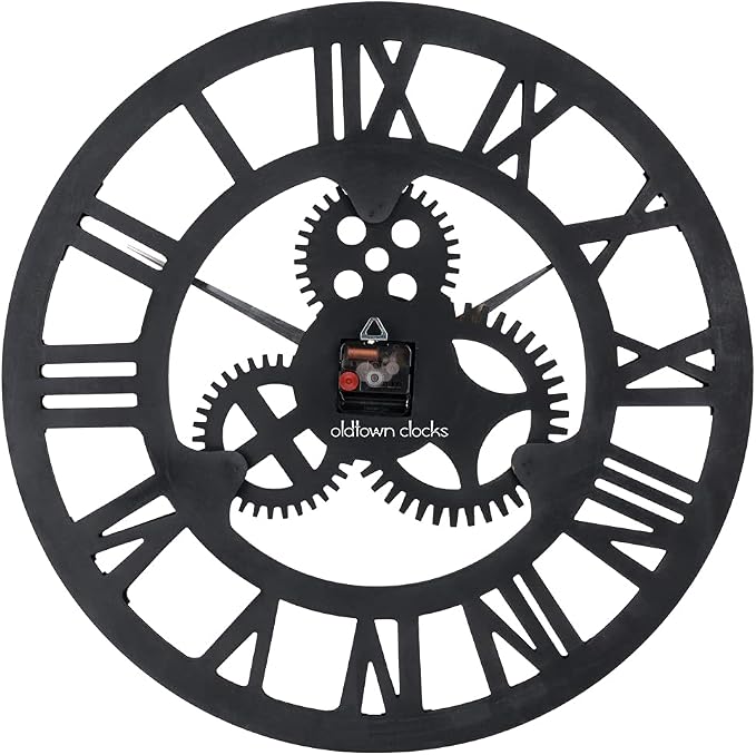 33" Roman Bronze Noiseless Silent Gear Wall Clock - Image 3