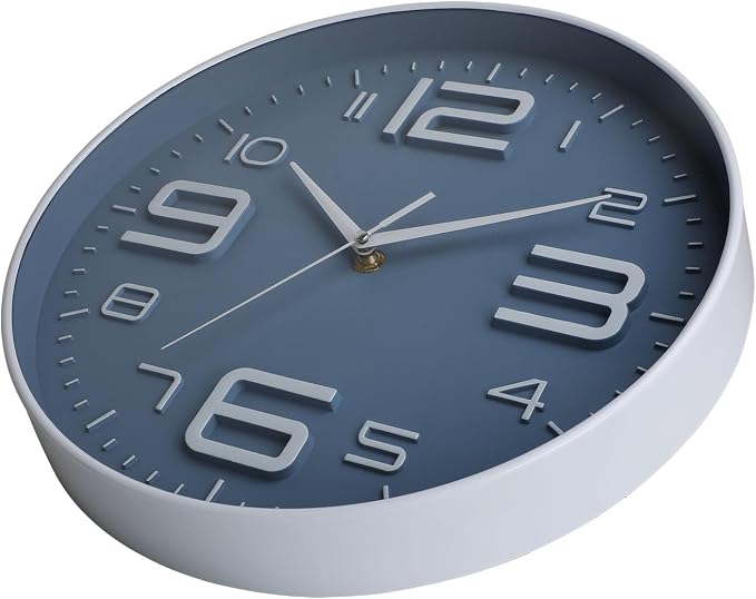 12 inch Silent and Non tick Battery Powered Quartz Round Wall Clock, Suitable - Image 2
