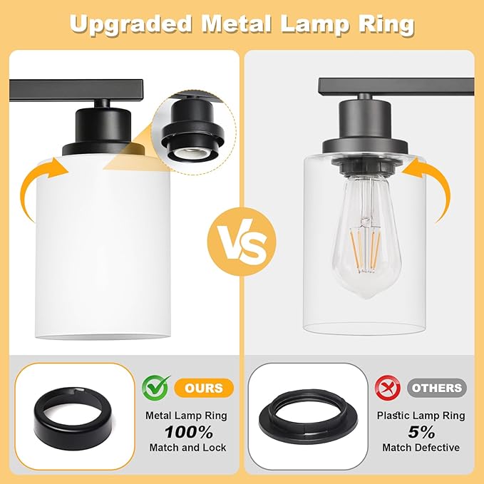 Unicozin 4-Light Bathroom Light Fixtures, Modern Black Vanity Light Over Mirror - Image 7