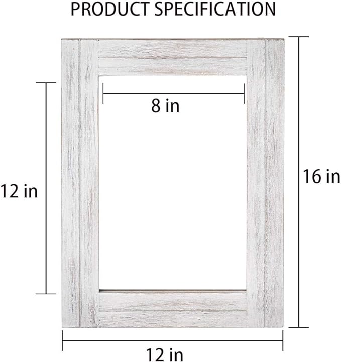 Rectangle Wall Mirror for Bathroom, Distressed White Wood Decor - Image 4