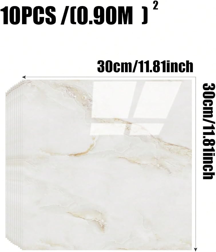 Chejiaye 10pcs Marble Peel and Stick Backsplash Waterproof Washroom Wall Panels - Image 4