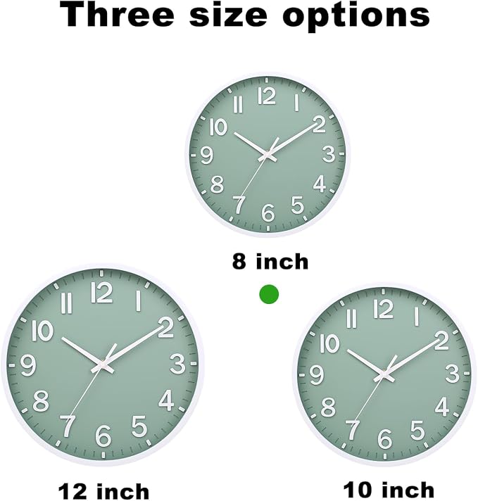 Wall Clocks Battery Operated 8 inch Modern Wall Clock, Silent Non Ticking Wall - Image 2