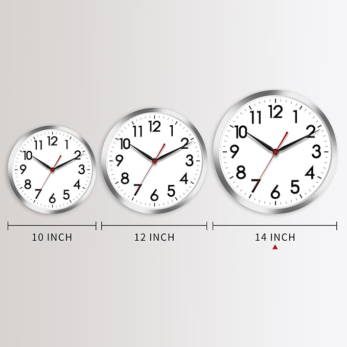 AKCISOT Wall Clock 14 Inch Large Silent Wall Clocks Battery Operated - Image 3