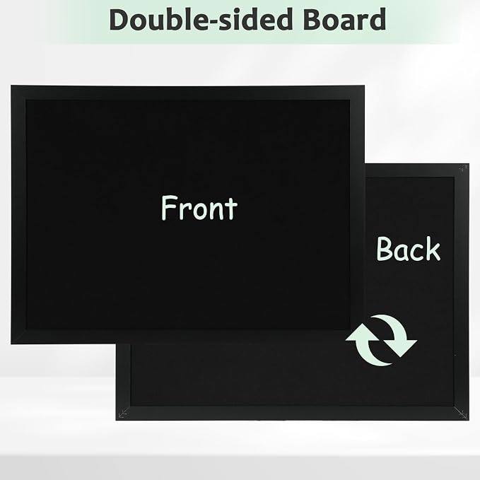 DOLLAR BOSS Large Black Cork Board Double-Sided Bulletin Board - Image 3