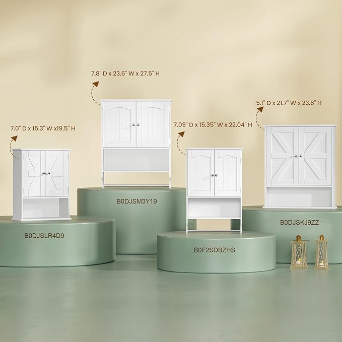 TEENFON Bathroom Wall Cabinet, Over The Toilet Space Saver Storage - Image 8