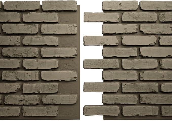 EverStone Aged Brick Faux Brick Panel, 46 7/8"W x 27"H x 1 1/4"D, Vintage White - Image 8