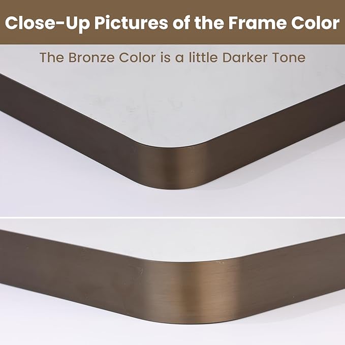 LOAAO 40”X30” Bronze Bathroom Mirrors - Image 3