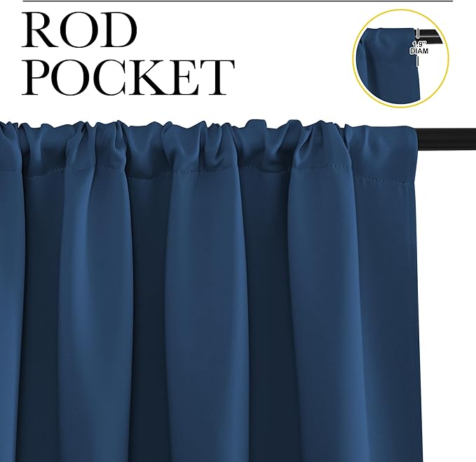 NICETOWN RV Blackout Curtains for Camper Windows, Moroccan Blue, Short Blackout - Image 2