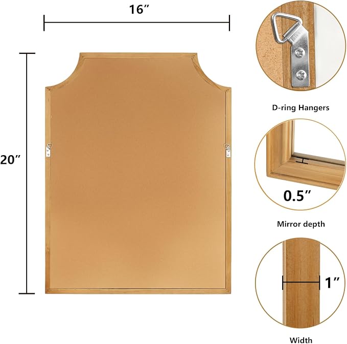 WallBeyond Scalloped Wood Mirror - Image 6