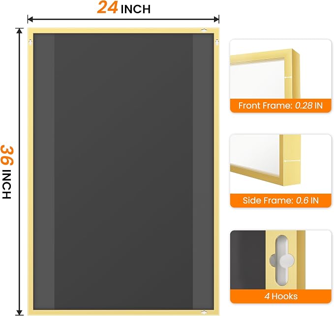 TRAHOME Bathroom Vanity Mirror for Wall, 2 Pack 36" x 24" Metal Framed - Image 7