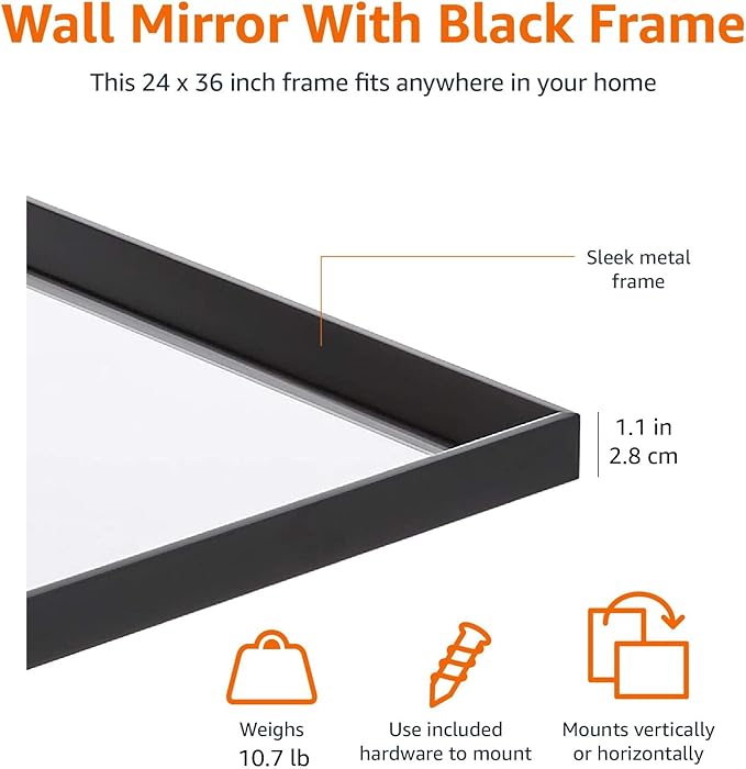 Amazon Basics Rectangular Wall Mount Mirror - Image 6