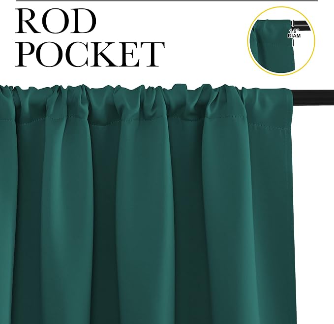 NICETOWN 2 Panels Blackout Curtains, Rod Pocket Window Curtains Room Darkning - Image 2