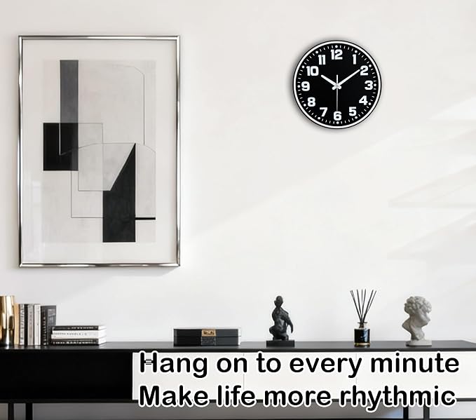Wall Clock, 8inch Modern Silent Non-Ticking Wall Clocks Battery Operated - Image 2
