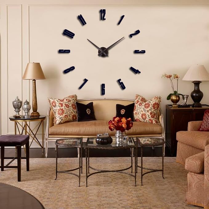 DIY 3D Wall Clock Large Frameless Watch Mirror Surface Wall Art Clock - Image 2