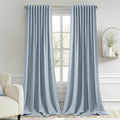 MIULEE Light Blue Back Tab Blackout Curtain 96 Inch Long 2 Panels Set by MIULEE