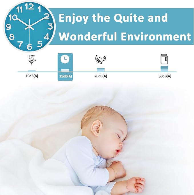 HIPPIH Wall Clock 2 Pack, 10 Inch Modern Wall Clocks Battery Operated, Non - Image 7