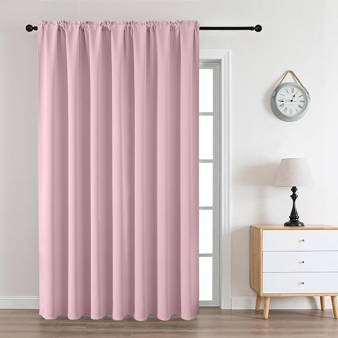 CUCRAF Light Pink Blackout Curtains Customize, Rod Pocket Room Darkening Curtain by CUCRAF