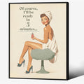 Boho Sage Green Bathroom Poster Vintage 70s Pin Up Girl Wall Art 12X16 inch by Unknown